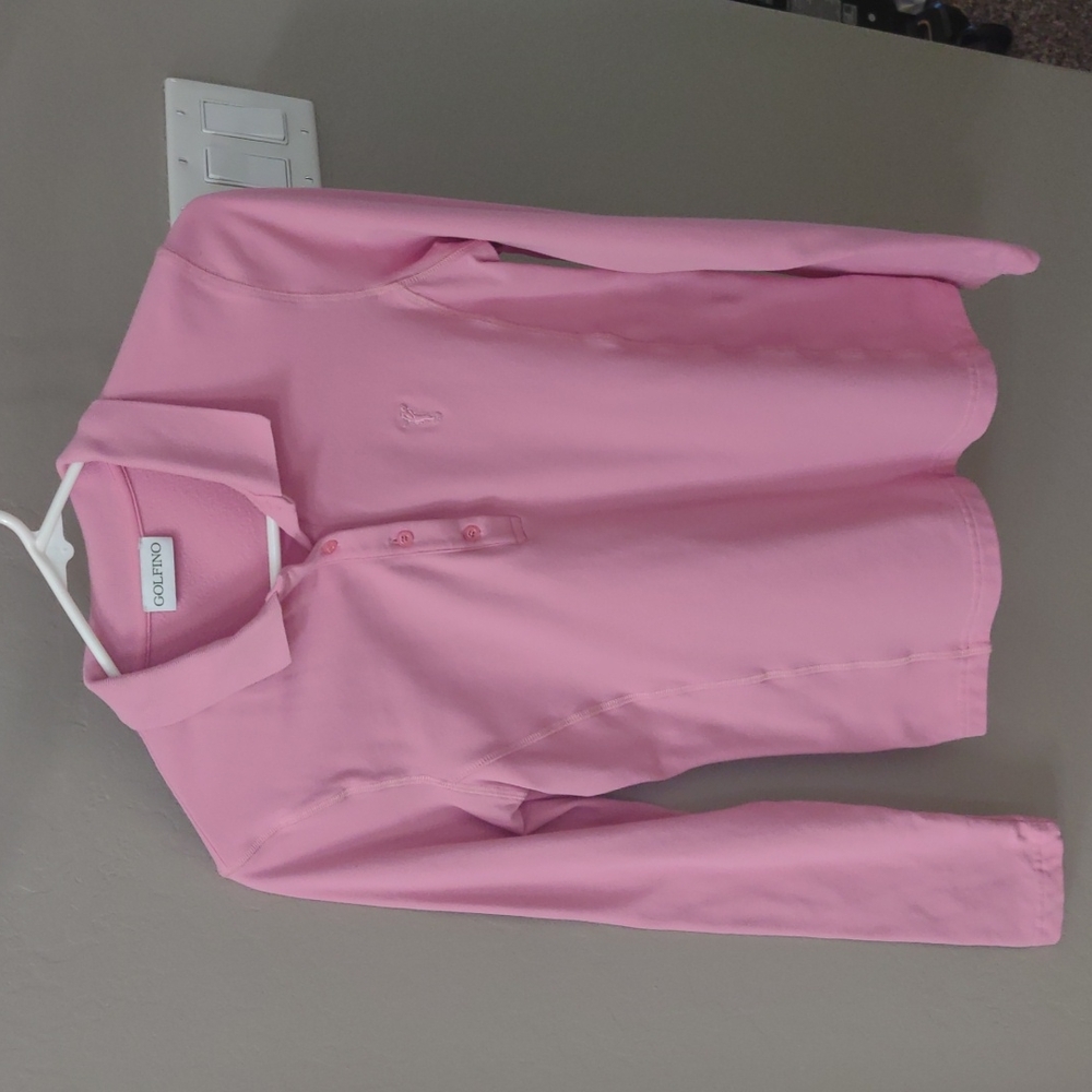 Golfino long sleeve fleece lined polo Medium
